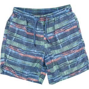 SAXX Mens Medium Swim Shorts Blue Striped Cannonball 2N1 Board Shorts Mesh Lined